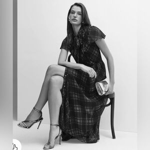 Calvin Klein Black and White Buttoned Maxi Dress with pockets